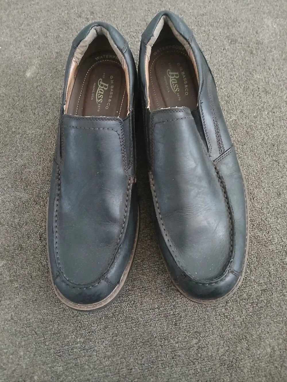 G.H. Bass & Co. Men’s Black Leather Slip-On Loafers